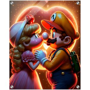 Tableau plexiglass Mario Bros & Princess Peach