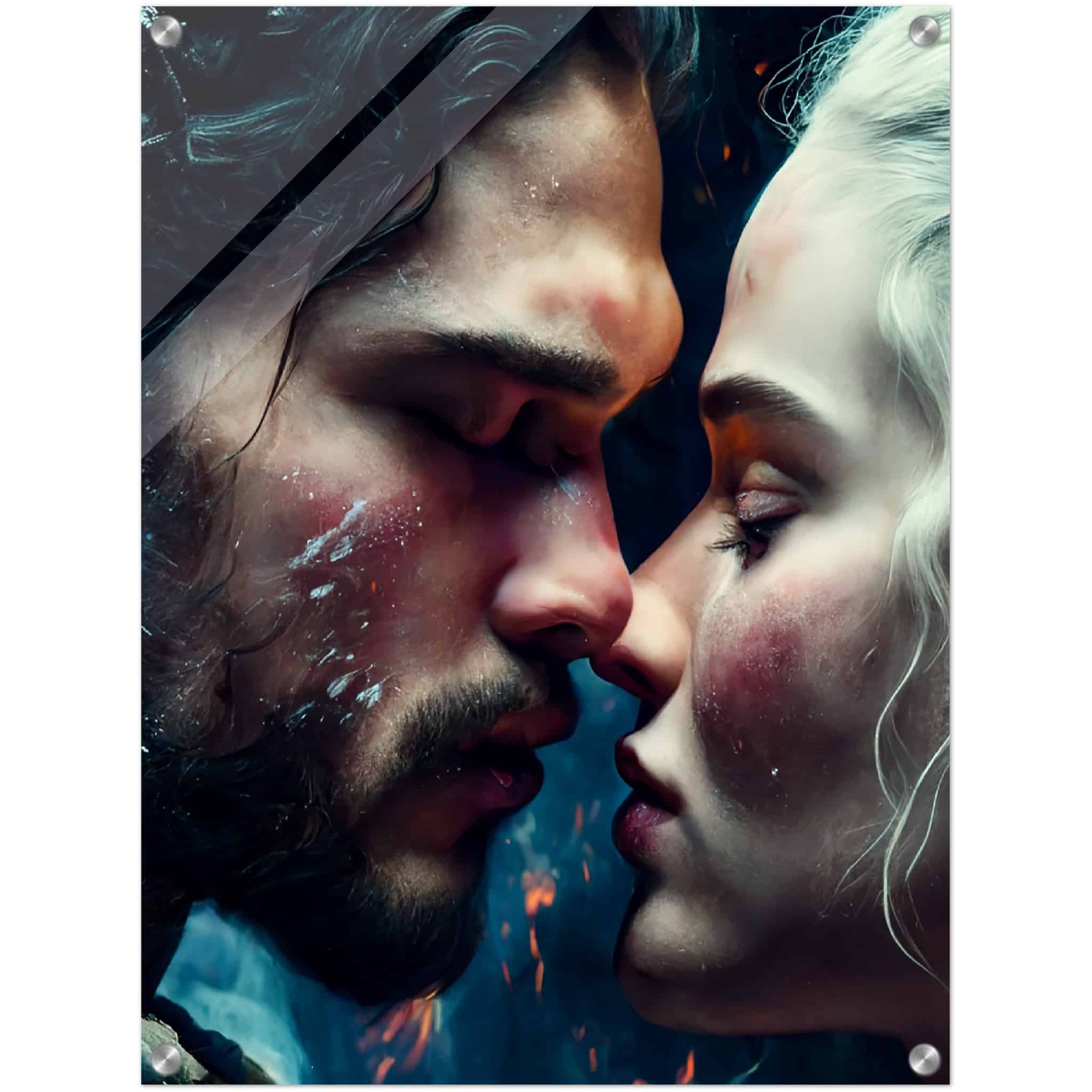 Tableau plexiglass Game of Thrones Jon Snow et Daenerys