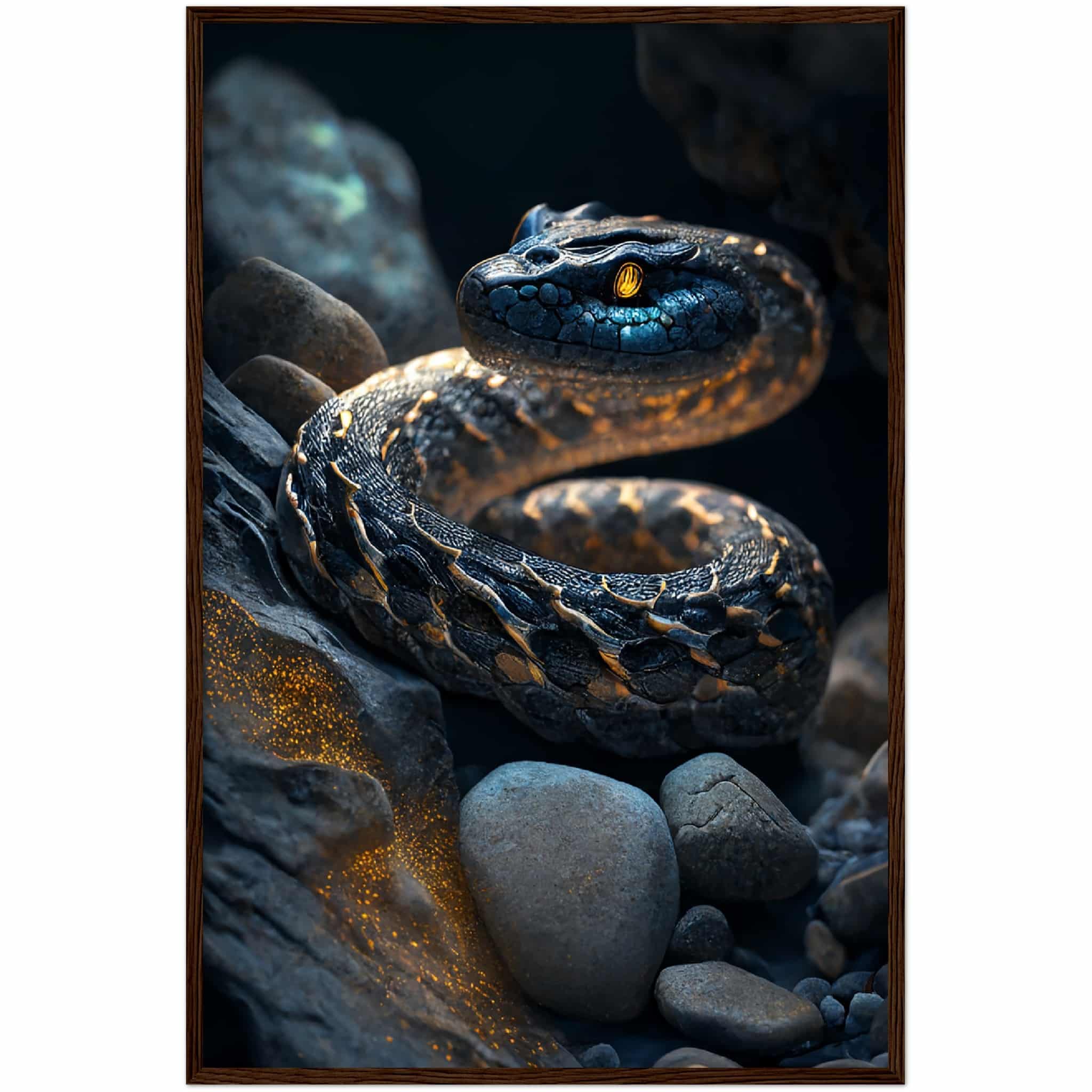 Tableau avec cadre serpent