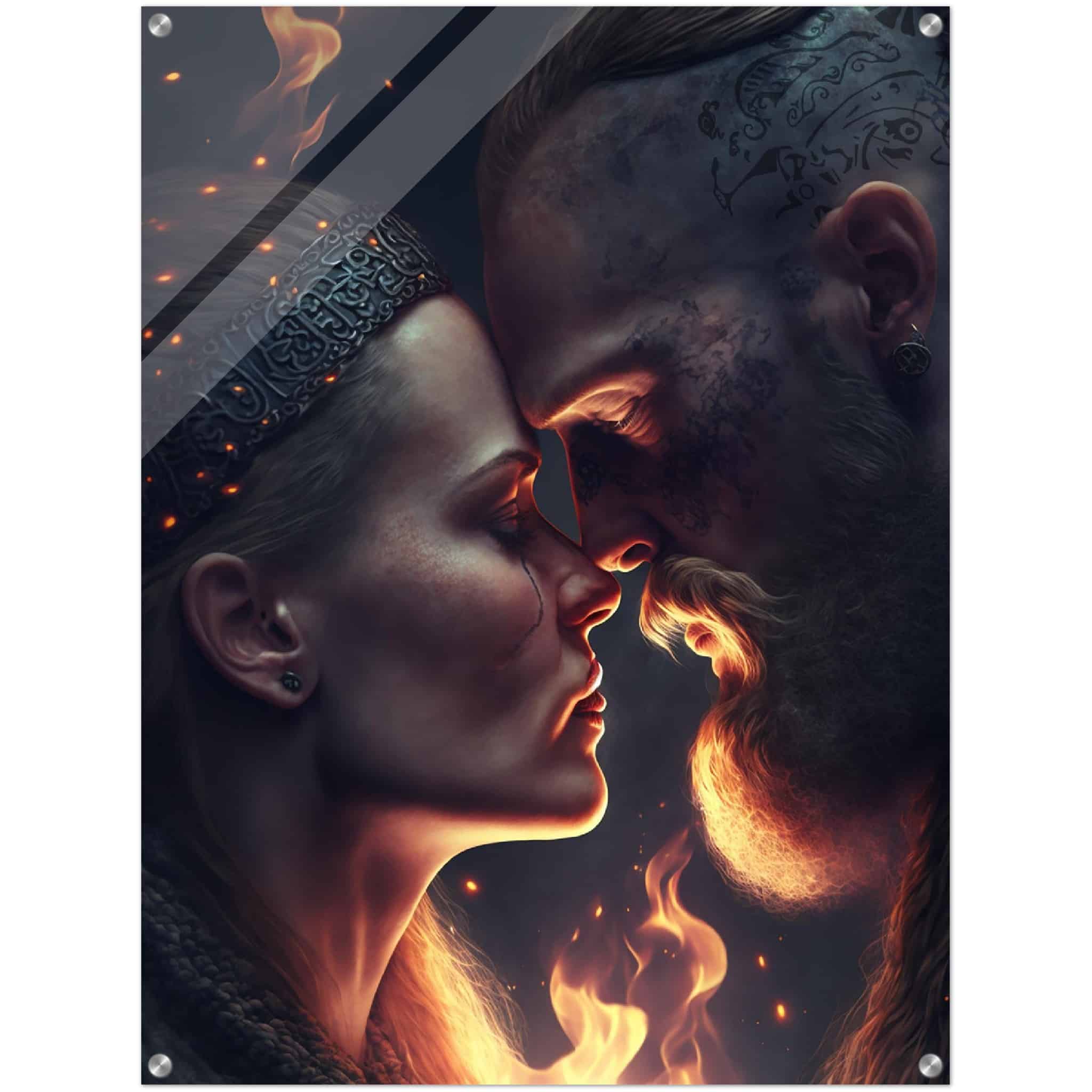 Tableau sur plexiglass VIKINGS Ragnar et Lagertha