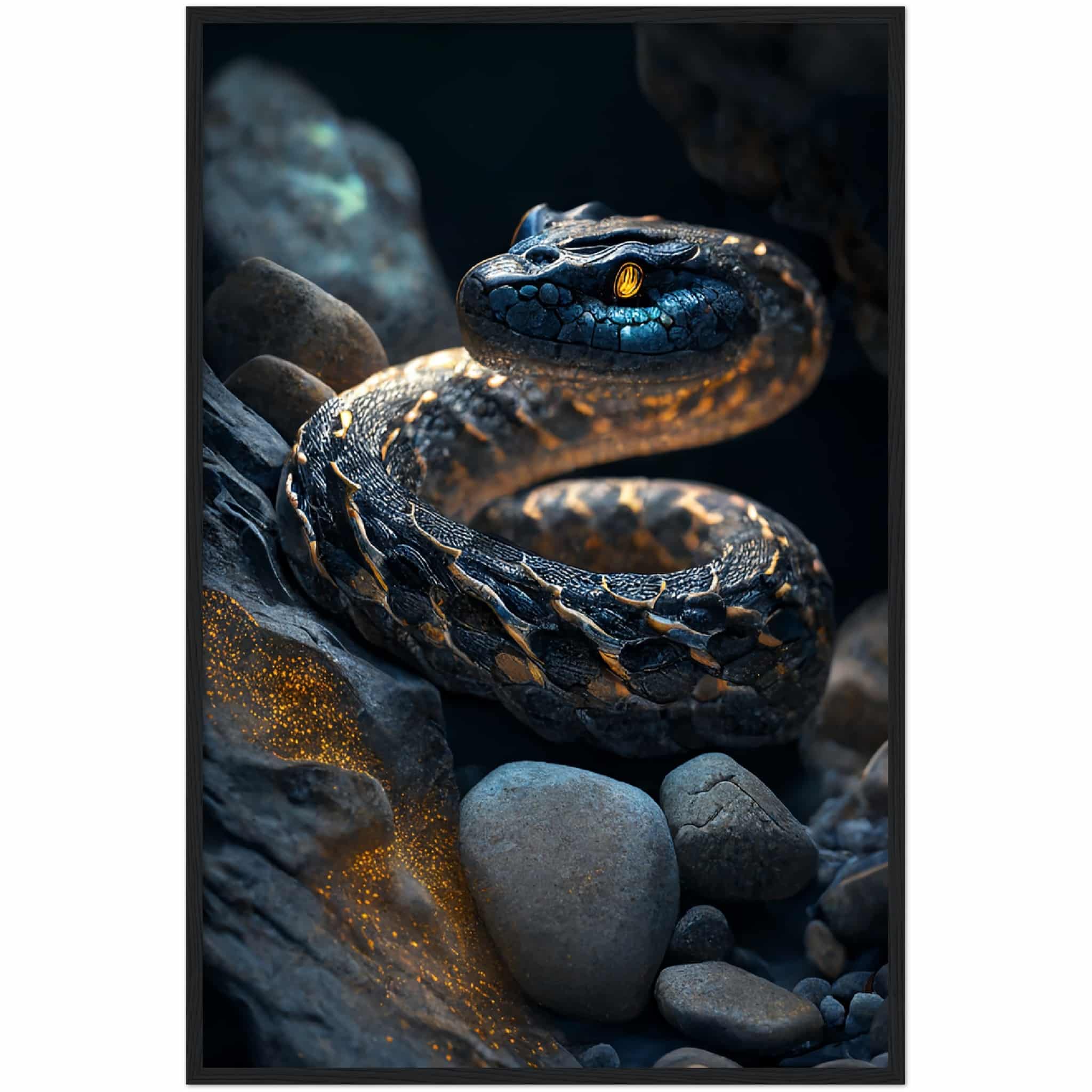 Tableau avec cadre serpent