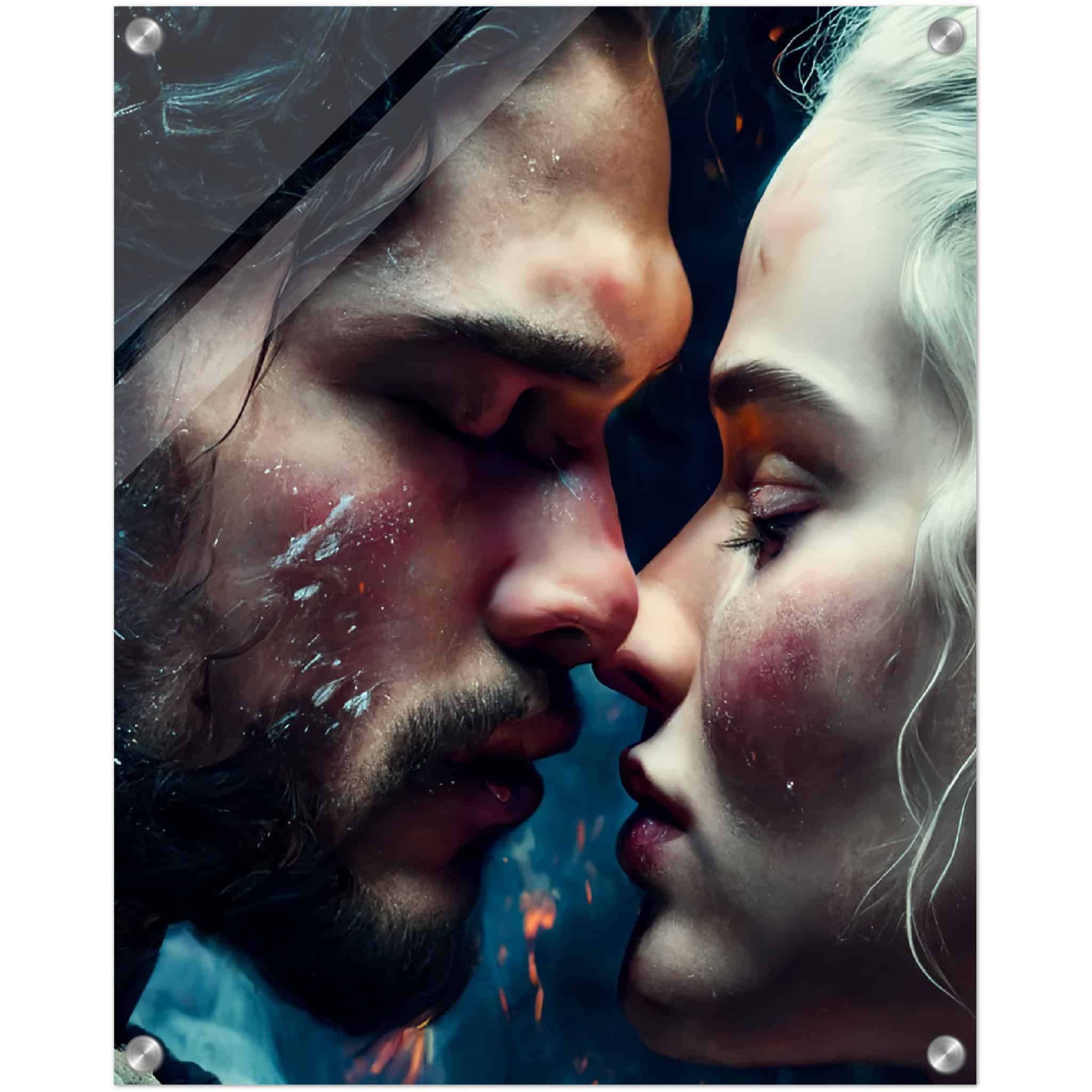 Tableau plexiglass Game of Thrones Jon Snow et Daenerys
